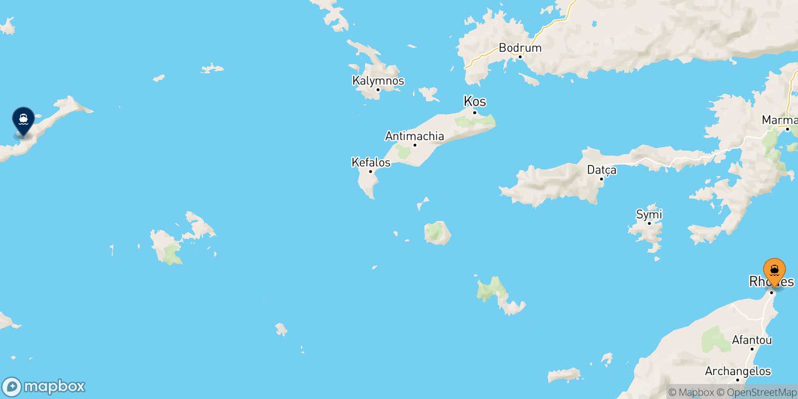 Mapa de la ruta Rodas Katapola (Amorgos)