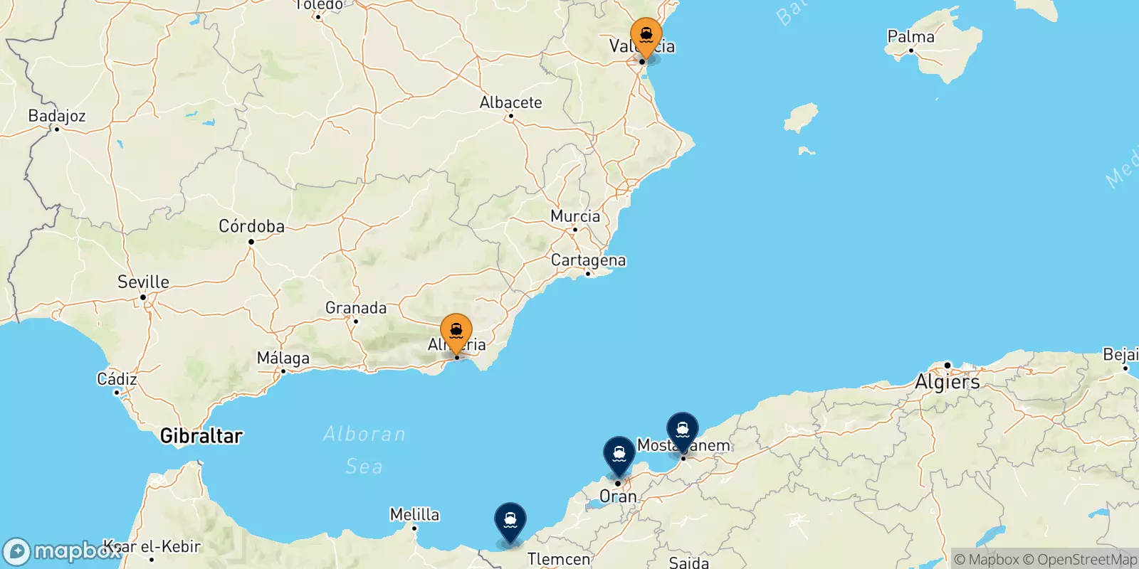 Ferries de España a Argelia