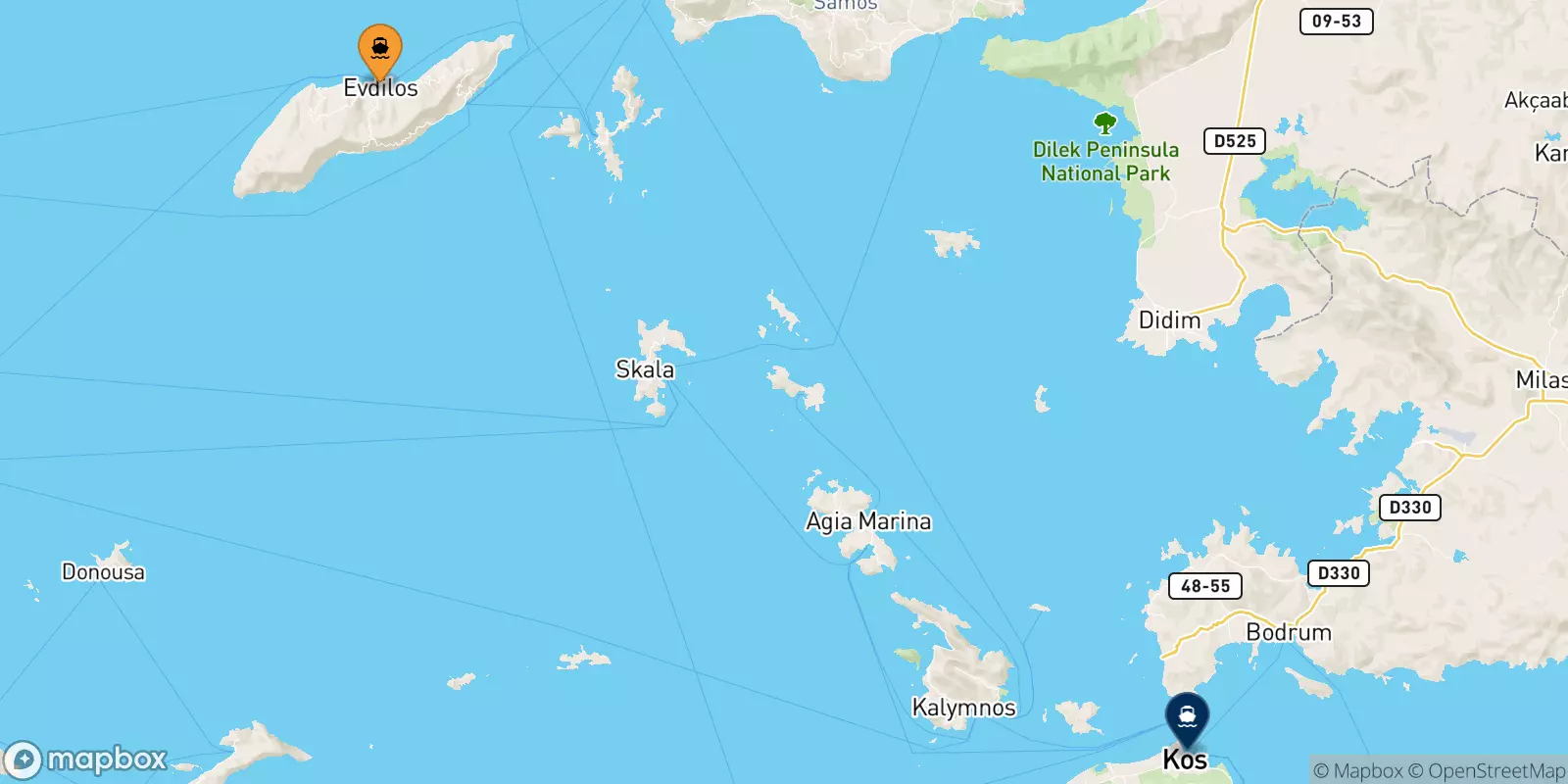 Ferries de Agios Kirikos (Ikaria) a Kos