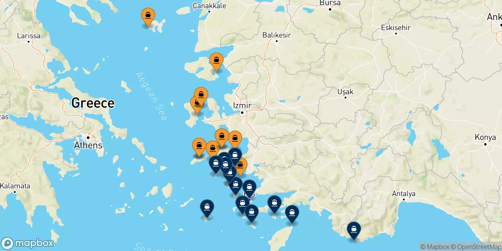 Ferries de Islas Del Egeo a Dodecaneso