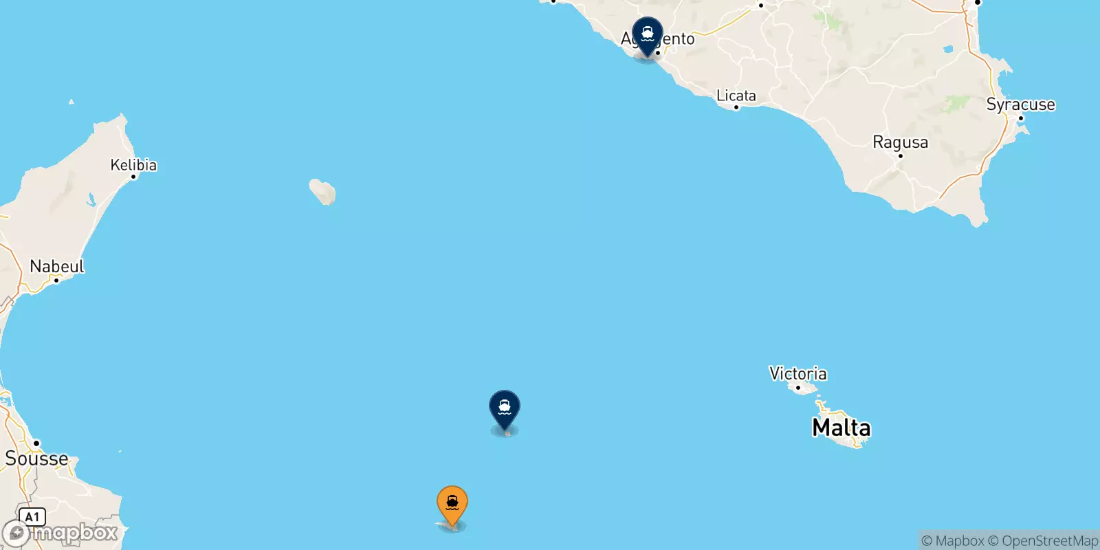 Ferries de Lampedusa a Italia