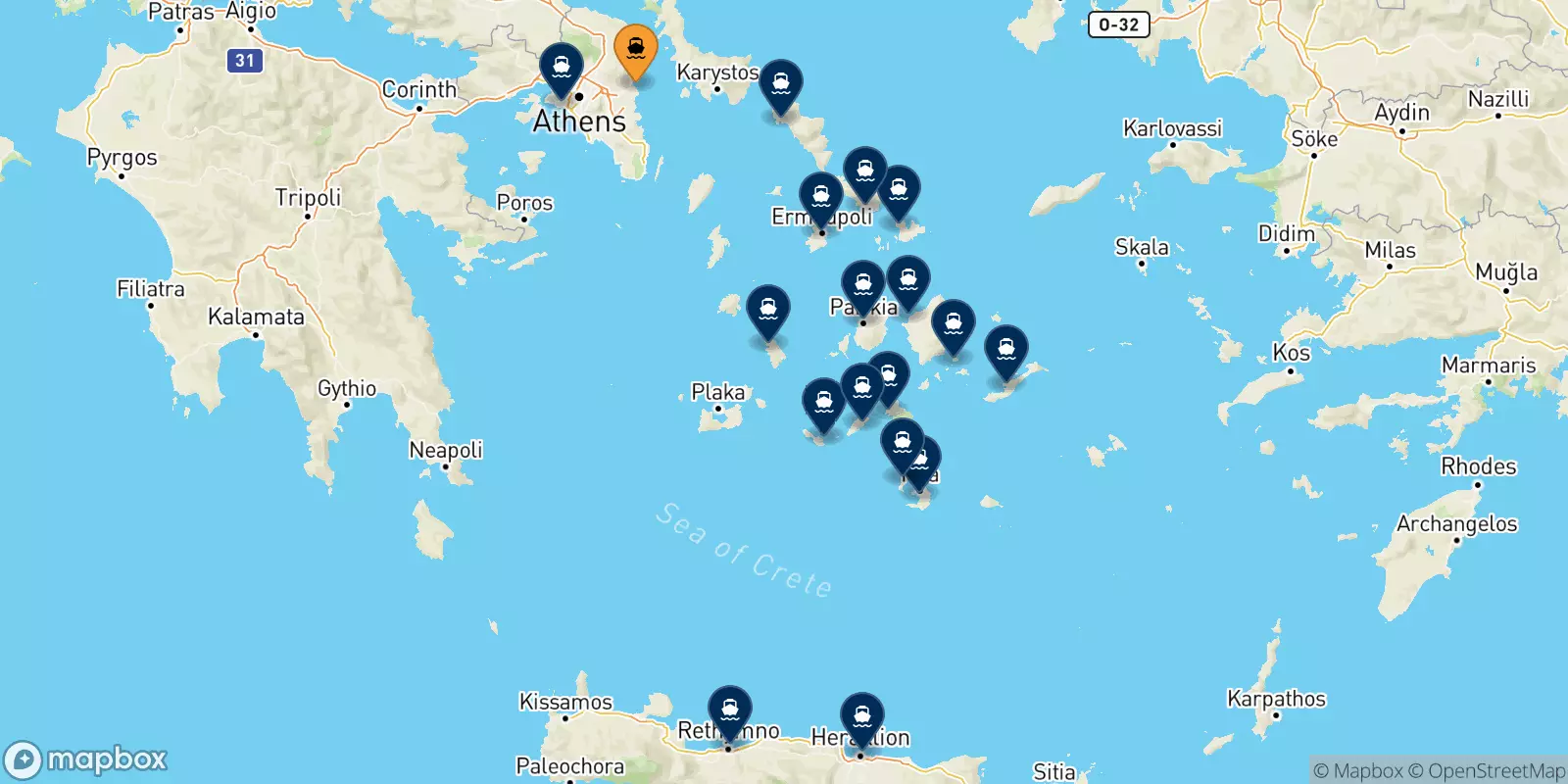 Ferries de Rafina a Grecia