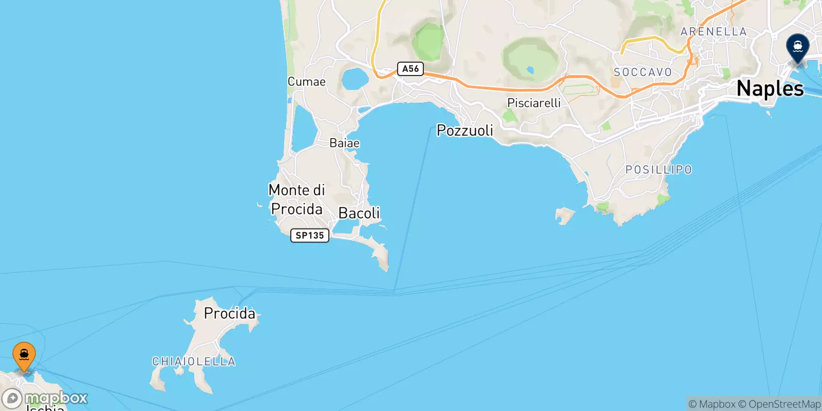 Ferries de Forio (Ischia) a Nápoles Beverello