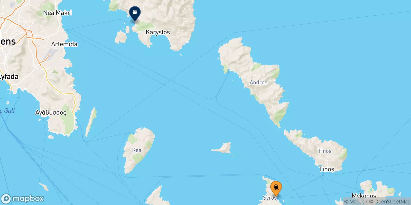 Ferries de Syros a Marmari