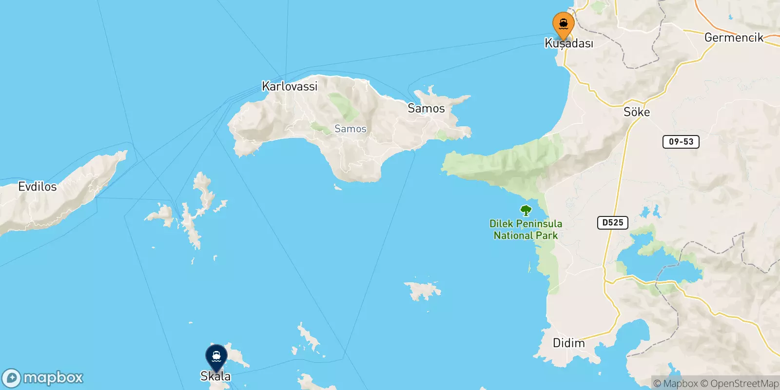 Ferries de Kusadasi a Dodecaneso