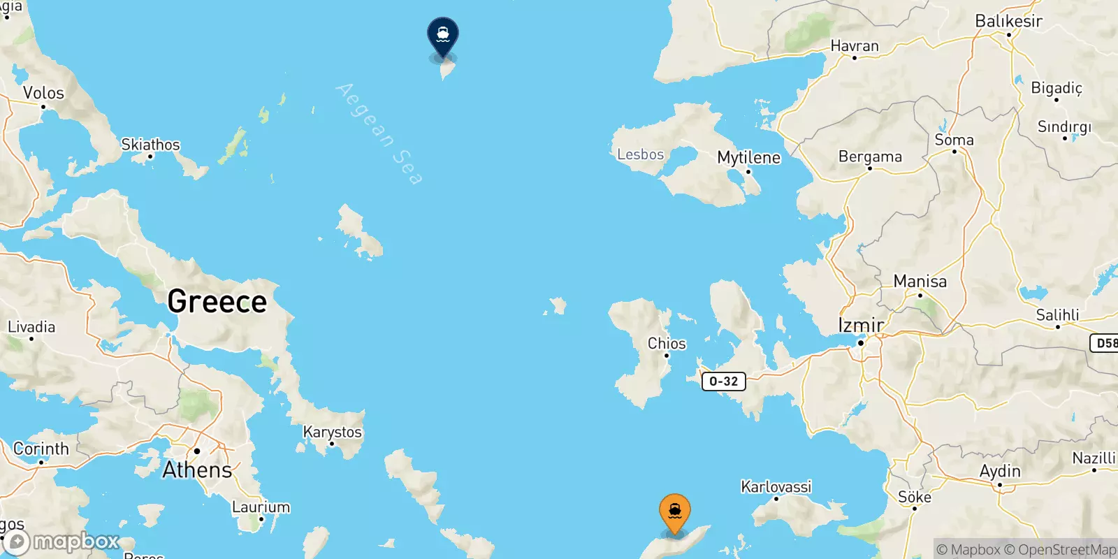 Ferries de Evdilos (Ikaria) a Agios Efstratios