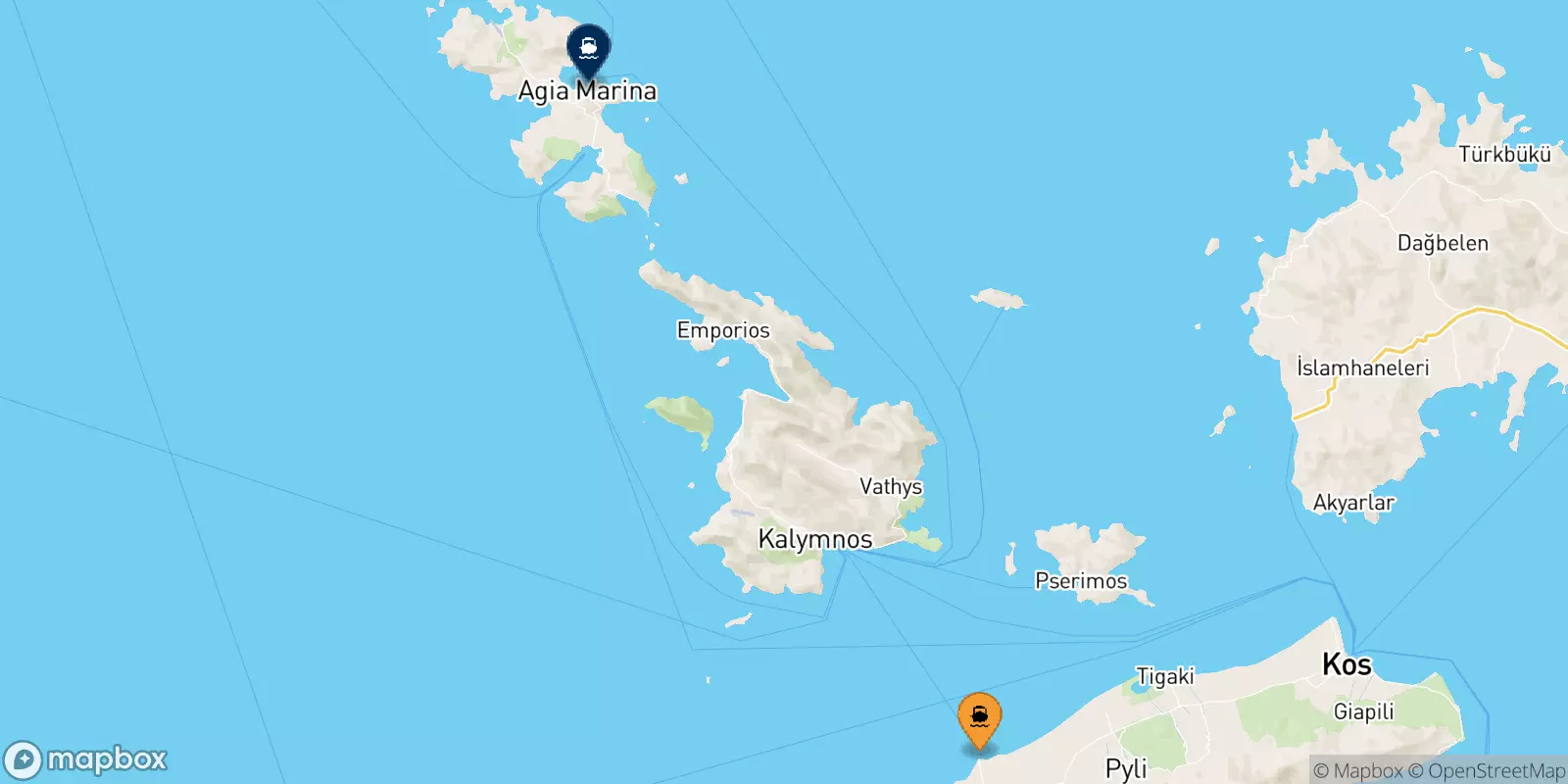 Ferries de Mastihari (Kos) a Leros