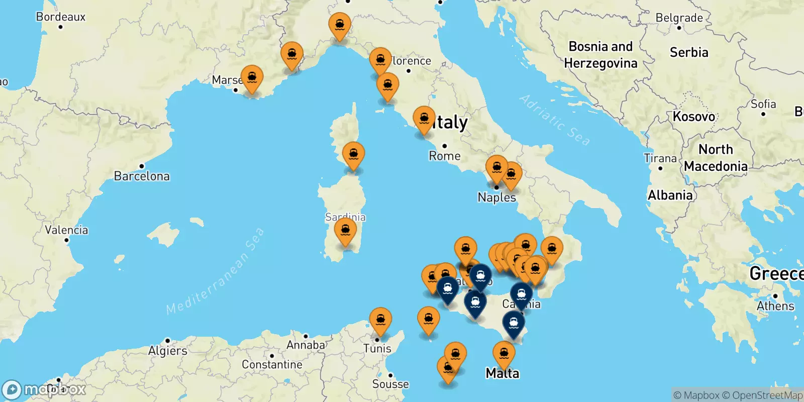 Ferries a Sicilia